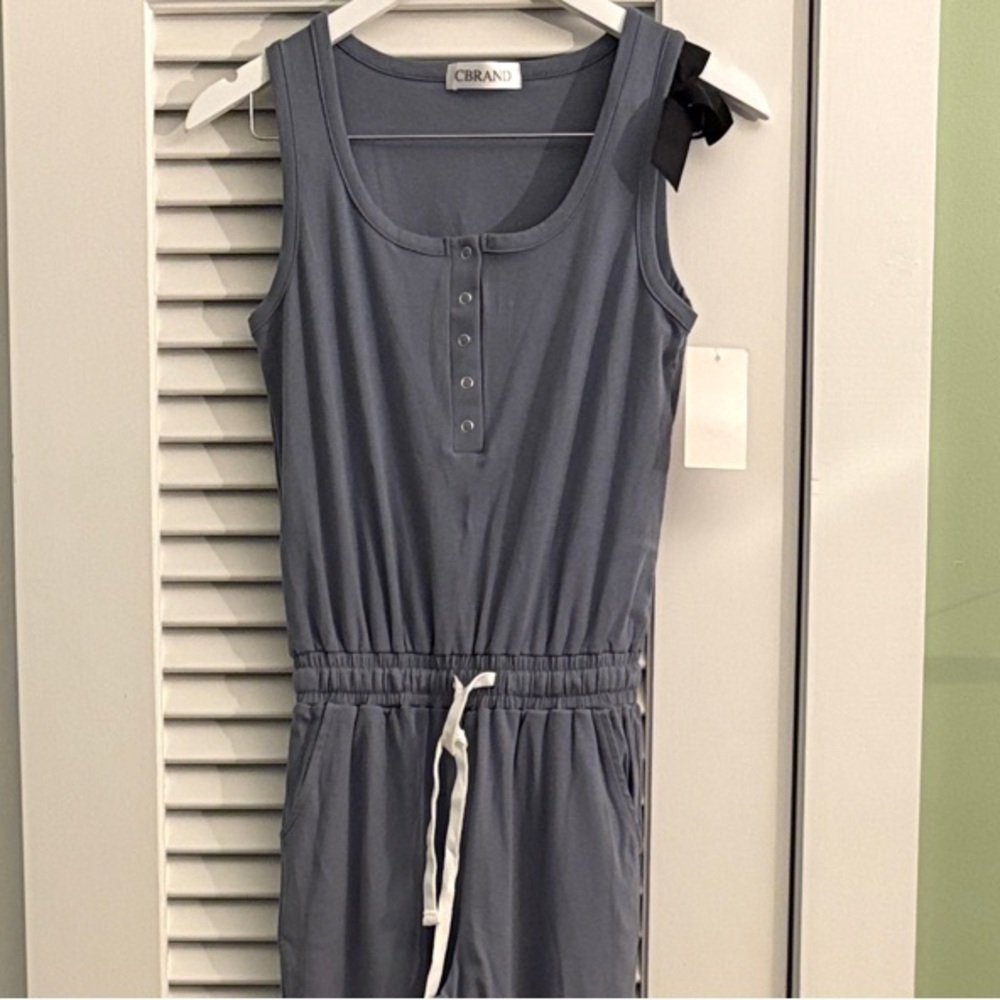 Gray Blue Sleeveless Jumpsuit